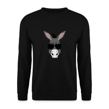 Cool donkey with sunglasses - Unisex Sweatshirt - black - Front - Alina (178cm) & Michal (187cm)