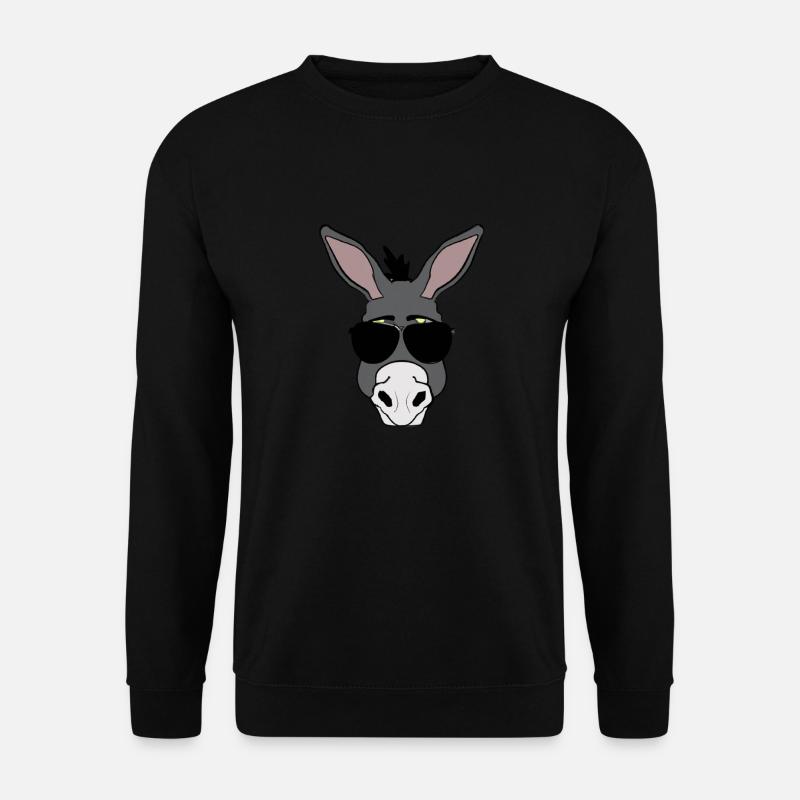 Cooler Esel mit Sonnenbrille - Unisex Pullover - Schwarz