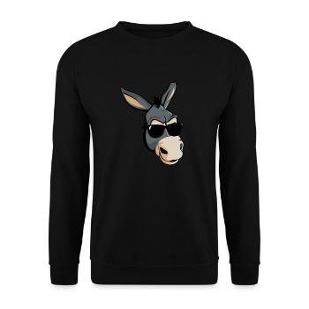 Cool donkey with sunglasses - Unisex Sweatshirt - black - Front - Alina (178cm) & Michal (187cm)