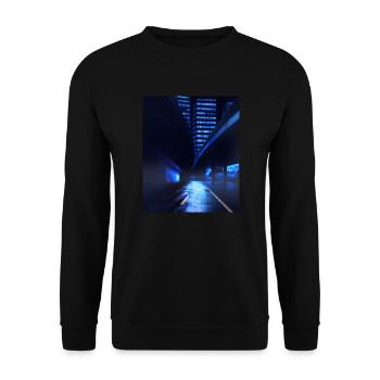 Abstract Cyber City SciFi - Unisex Sweatshirt - black - Front - Alina (178cm) & Michal (187cm)