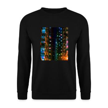 Abstract Cyber City SciFi - Unisex Sweatshirt - black - Front - Alina (178cm) & Michal (187cm)