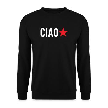 t-shirt bonjour étoile rouge t-shirt étoile rouge - Sweat-shirt Unisexe - noir - Devant - Alina (178cm) & Michal (187cm)