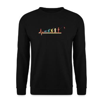 Fishing Angler Evolution Retro Fisherman - Unisex Sweatshirt - black - Front - Alina (178cm) & Michal (187cm)