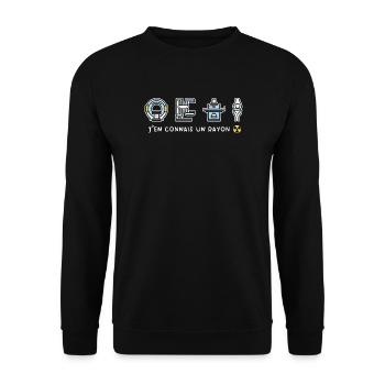 J'en connais un Rayon Radio Humour Radiologie - Sweat-shirt Unisexe - noir - Devant - Alina (178cm) & Michal (187cm)
