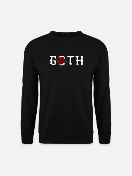 Gothic, Gothic-Thema mit roter Rose - Unisex Pullover - Schwarz