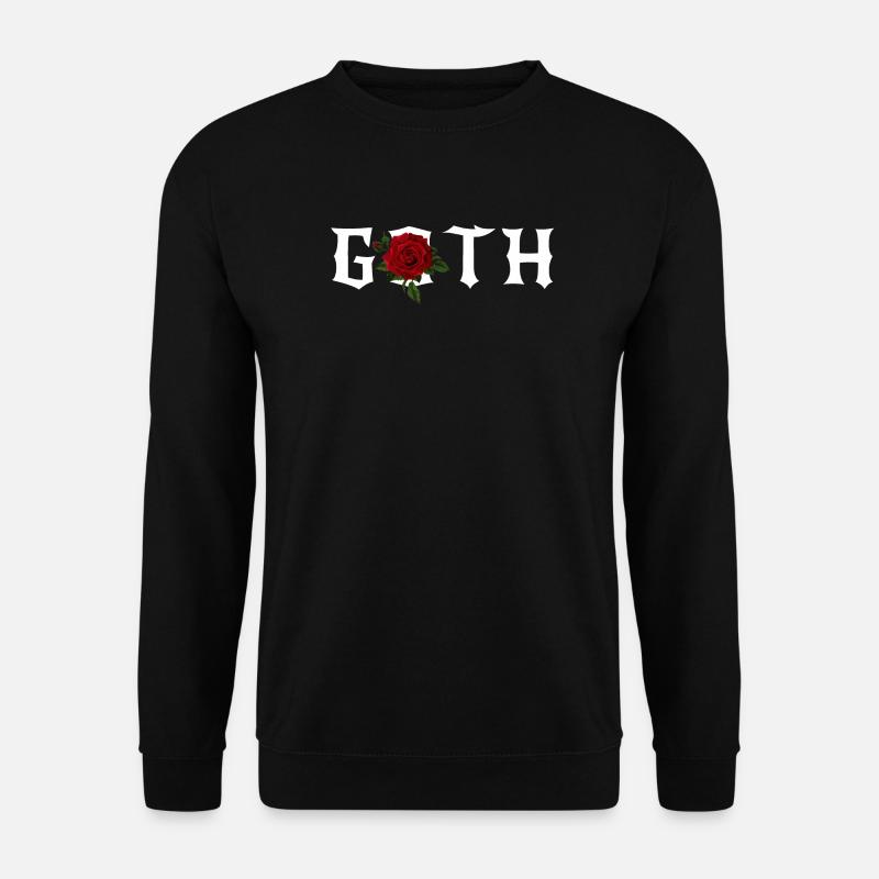 Gothic, Gothic-Thema mit roter Rose - Unisex Pullover - Schwarz