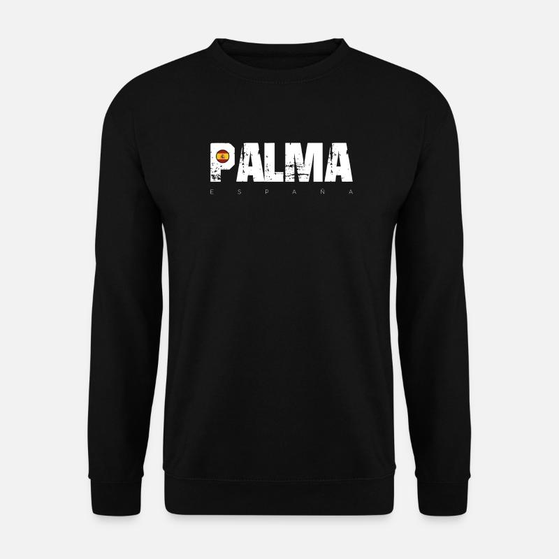 Palma Texte en détresse avec drapeau espagnol - Sweat-shirt Unisexe - noir