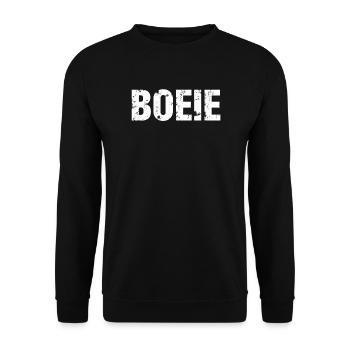 Boo. Antwerp dialect Shirts - Unisex Sweatshirt - black - Front - Alina (178cm) & Michal (187cm)