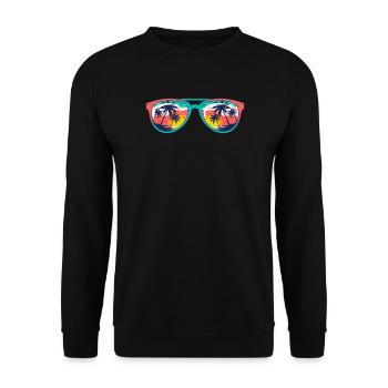 Sunset Palms Sunglasses  - Unisex Sweatshirt - black - Front - Alina (178cm) & Michal (187cm)