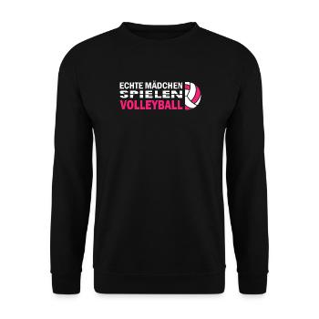 Volleyball Trainerin Geschenke Volleyballspielerin - Unisex Pullover - Schwarz - Vorne - Alina (178cm) & Michal (187cm)