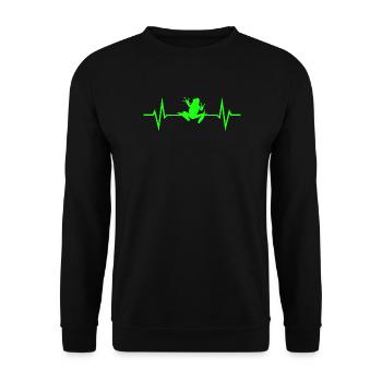Frosch Herzschlag EKG - Unisex Pullover - Schwarz - Vorne - Alina (178cm) & Michal (187cm)