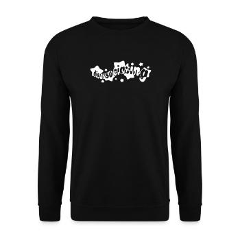 Dissoziierende Sternentypografie (Vektor) - Unisex Pullover - Schwarz - Vorne - Alina (178cm) & Michal (187cm)