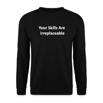 Anti-KI Anti-Maschinelles Lernen sagt Nein zu KI Stoppt KI - Unisex Pullover - Schwarz - Vorne - Alina (178cm) & Michal (187cm)