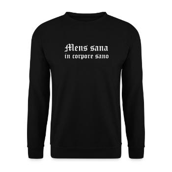 Mens sana in corpore sano - Unisex Sweatshirt - black - Front - Alina (178cm) & Michal (187cm)