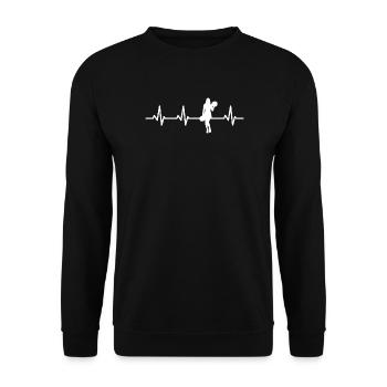 Battement de cœur de pom-pom girl - Sweat-shirt Unisexe - noir - Devant - Alina (178cm) & Michal (187cm)
