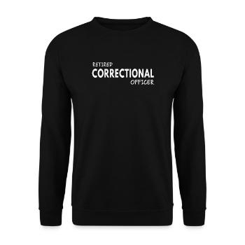 Justizvollzugsbeamter im Ruhestand - Unisex Pullover - Schwarz - Vorne - Alina (178cm) & Michal (187cm)