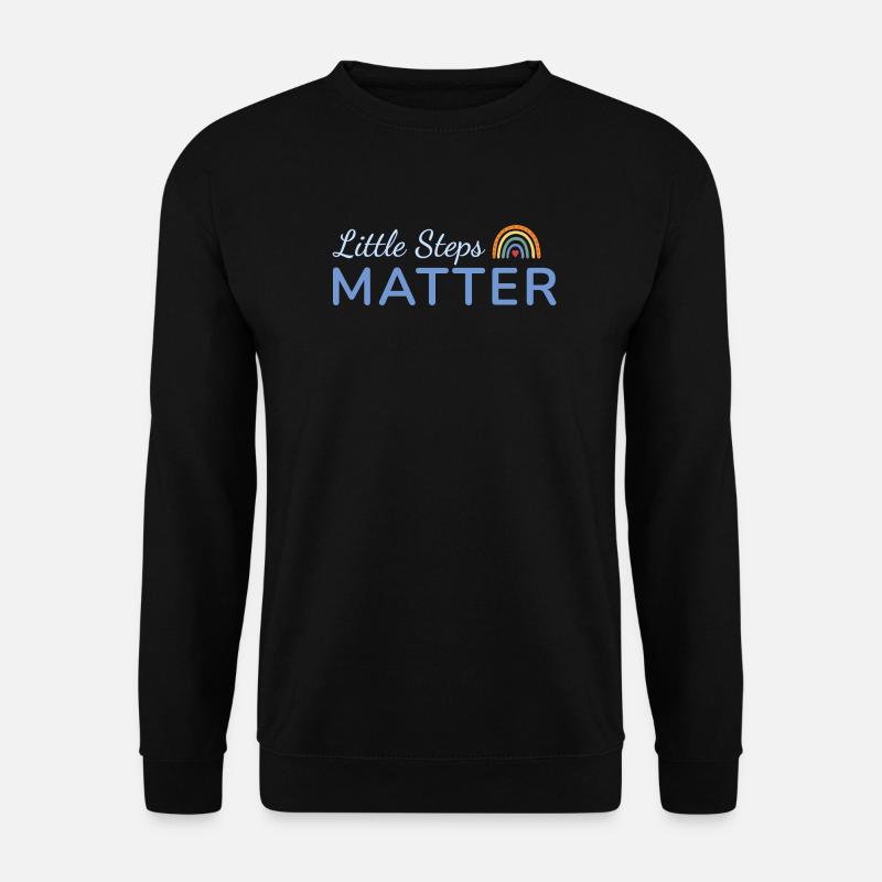 Les petits pas comptent, bleu arc-en-ciel - Sweat-shirt Unisexe - noir