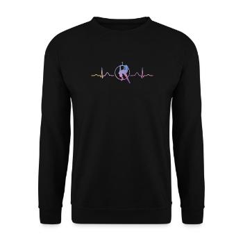 Aerialist Heartbeat Aerial Ring Lyra Air Ring - Unisex Sweatshirt - black - Front - Alina (178cm) & Michal (187cm)