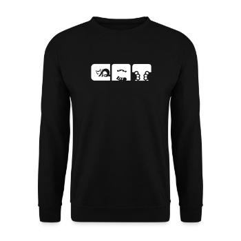 Le chat et les Japonais - Sweat-shirt Unisexe - noir - Devant - Alina (178cm) & Michal (187cm)
