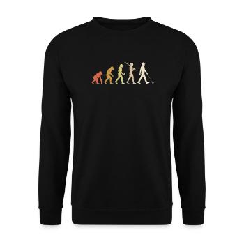 Hockey Evolution Funny Hockey Player Gift - Unisex Sweatshirt - black - Front - Alina (178cm) & Michal (187cm)