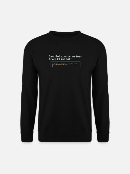 Programmierer Kaffee Geheimnis der Produktivität - Unisex Pullover - Schwarz