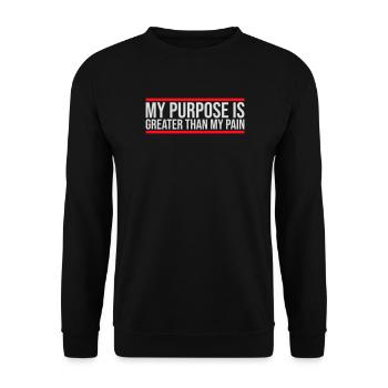 Mon but est plus grand que ma douleur, ce qui signifie le logo des guillemets - Sweat-shirt Unisexe - noir - Devant - Alina (178cm) & Michal (187cm)