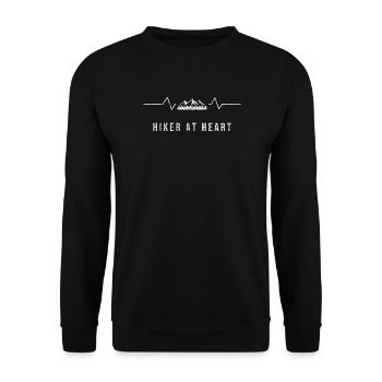 Hiker At Heart Heartbeat - Unisex Sweatshirt - black - Front - Alina (178cm) & Michal (187cm)