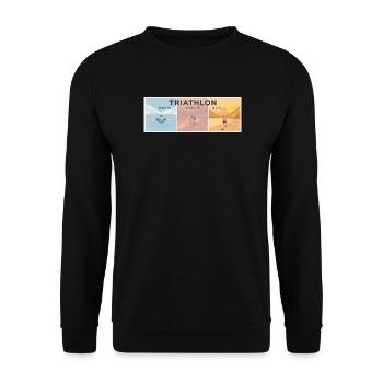 Triathlon Dreiklang: Schwimmen Radfahren Laufen - Unisex Pullover - Schwarz - Vorne - Alina (178cm) & Michal (187cm)