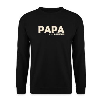 PAPA VON ZWEI – Zweifacher Vater - Unisex Pullover - Schwarz - Vorne - Alina (178cm) & Michal (187cm)