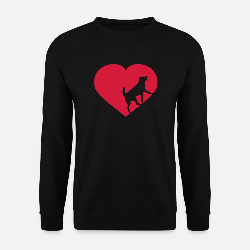 Herz mit Hund - Unisex Pullover - Schwarz