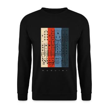 Vintage Modular Synthesizer - Analog Synth Nerd - Unisex Sweatshirt - black - Front - Alina (178cm) & Michal (187cm)