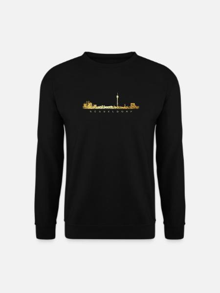Düsseldorfer Skyline Düsseldorf (Vintage Goldgelb) - Unisex Pullover - Schwarz