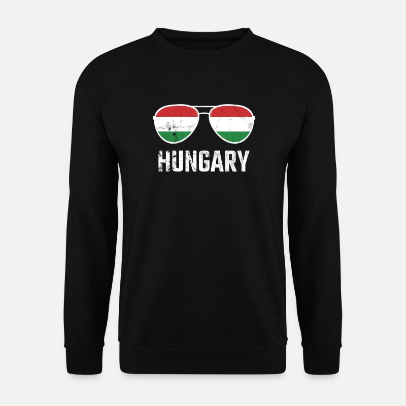 Ungarn Hungary Flagge Sonnenbrille Ungarisch - Unisex Pullover - Schwarz