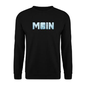 Moin Nordsee Anker Pastell Ozean Quote Kapitän - Unisex Pullover - Schwarz - Vorne - Alina (178cm) & Michal (187cm)