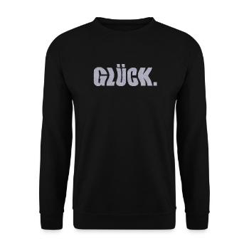 glück - Unisex Pullover - Schwarz - Vorne - Alina (178cm) & Michal (187cm)