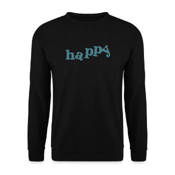 HAPPY - Unisex Pullover - Schwarz - Vorne - Alina (178cm) & Michal (187cm)