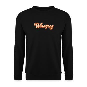 Winnipeg Retro Schriftzug - Unisex Pullover - Schwarz - Vorne - Alina (178cm) & Michal (187cm)
