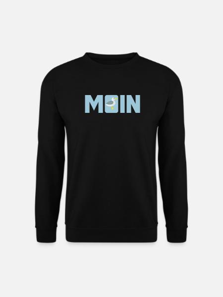 Moin Möwe Meer norddeutsch plattdeutsch Küste Fan - Unisex Pullover - Schwarz