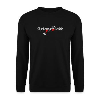 Reisgericht Reisegewicht, Wortspiel Korrektur - Unisex Pullover - Schwarz - Vorne - Alina (178cm) & Michal (187cm)