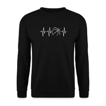 Basketball Heartbeat Symbol Pulse Streetball Lines - Unisex Sweatshirt - black - Front - Alina (178cm) & Michal (187cm)