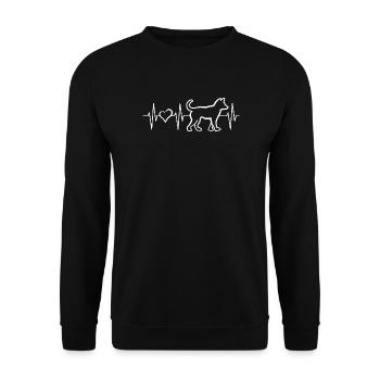 Pulse Dogs Symbol Heartbeat Heart Dog Animals Icon - Unisex Sweatshirt - black - Front - Alina (178cm) & Michal (187cm)