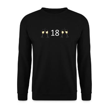 18th Birthday 18 Years Anniversary 18 Number 18 White - Unisex Sweatshirt - black - Front - Alina (178cm) & Michal (187cm)