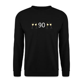 90e anniversaire 90e anniversaire 90 numéro 90 blanc - Sweat-shirt Unisexe - noir - Devant - Alina (178cm) & Michal (187cm)