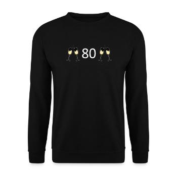 80e anniversaire 80e anniversaire 80 numéro 80 blanc - Sweat-shirt Unisexe - noir - Devant - Alina (178cm) & Michal (187cm)