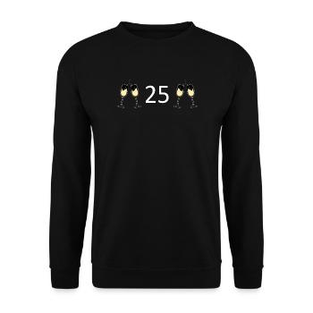 25th Birthday 25 Years Anniversary 25 Years Number 25 - Unisex Sweatshirt - black - Front - Alina (178cm) & Michal (187cm)