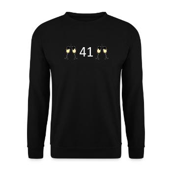 41.Geburtstag 41 Jahre Jubiläum 41 Jahre Zahl 41 - Unisex Pullover - Schwarz - Vorne - Alina (178cm) & Michal (187cm)