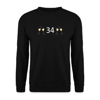 34th Birthday 34 Years Anniversary 34 Years Number 34 - Unisex Sweatshirt - black - Front - Alina (178cm) & Michal (187cm)