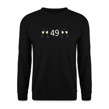 49th Birthday 49 Years Anniversary 49 Years Number 49 - Unisex Sweatshirt - black - Front - Alina (178cm) & Michal (187cm)