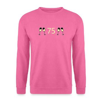 75.Geburtstag 75 Jahre Jubiläum 75 Zahl 75 schwarz - Unisex Pullover - Pink - Vorne