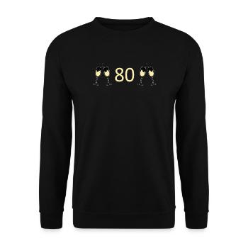 80e anniversaire 80e anniversaire 80 numéro 80 - Sweat-shirt Unisexe - noir - Devant - Alina (178cm) & Michal (187cm)